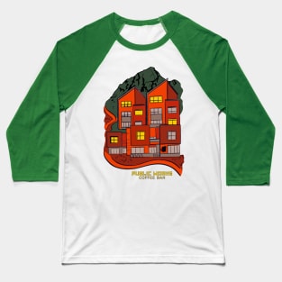 Downtown Coffee Baseball T-Shirt